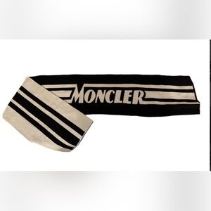 Moncler Bold Black and White Logo Scarf